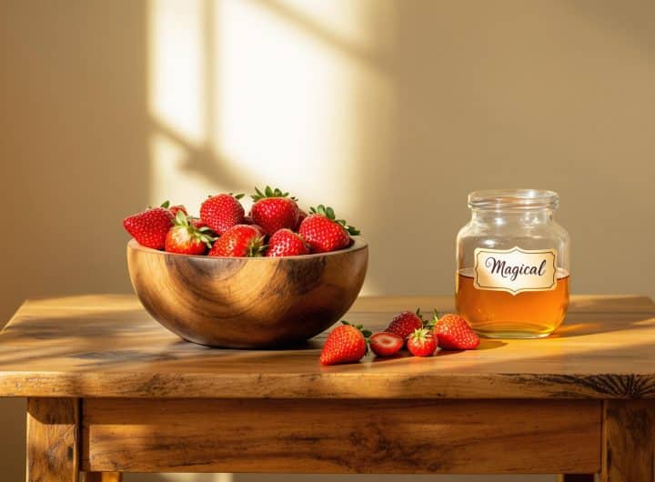découvrez l'ingrédient 'magique' qui sublimera vos fraises sans ajouter de calories. une astuce gourmande et légère pour rehausser le goût et la présentation de ce fruit délicieux!