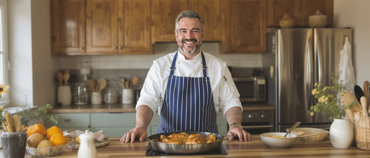 Cyril Lignac r&eacute;v&egrave;le son irr&eacute;sistible recette de poulet dominical : un plat qu&rsquo;il ch&eacute;rit tout particuli&egrave;rement