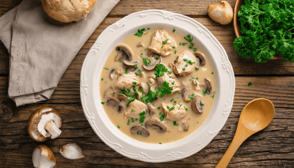 Blanquette de poulet : la version familiale aux champignons étape par ...