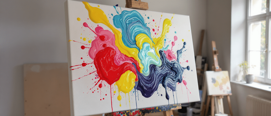 Blob painting : La tendance artistique qui fait sensation avec ses &eacute;claboussures color&eacute;es
