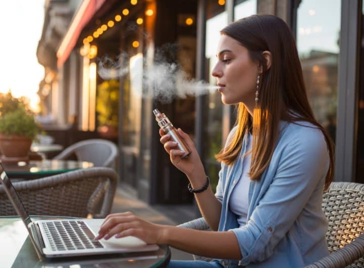 jeune femme vapotant terrasse[1]