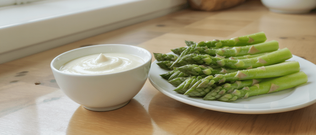 Une sauce l&eacute;g&egrave;re et savoureuse pour sublimer vos asperges avec moiti&eacute; moins de calories que la mayonnaise