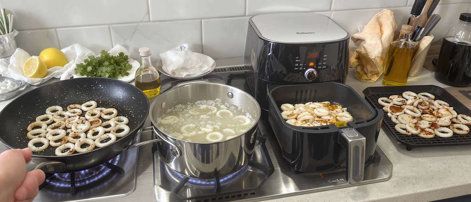 Les astuces pour des calamars tendres : cuisson &agrave; la po&ecirc;le, &agrave; l’eau, &agrave; l’airfryer ou &agrave; la plancha