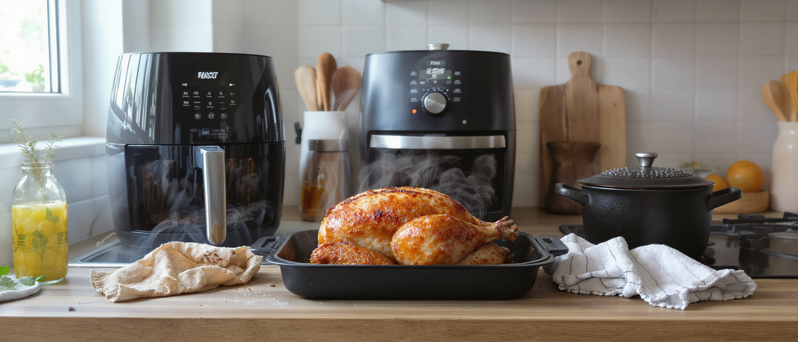 M&eacute;thodes de cuisson du poulet : r&ocirc;ti au four, croustillant en airfryer, tendre en cocotte