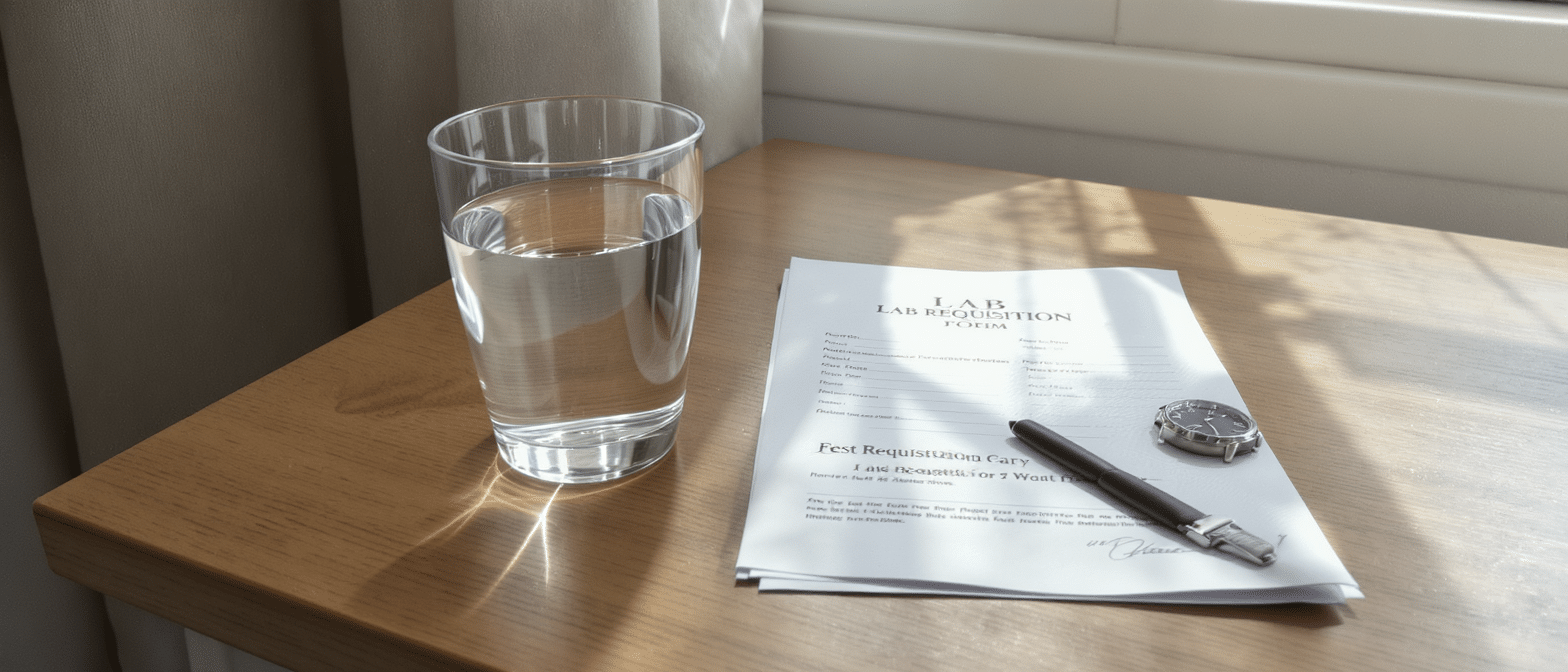 Prises de sang &agrave; jeun : liste compl&egrave;te, dur&eacute;e requise, conseils sur les 12 heures de je&ucirc;ne et hydratation