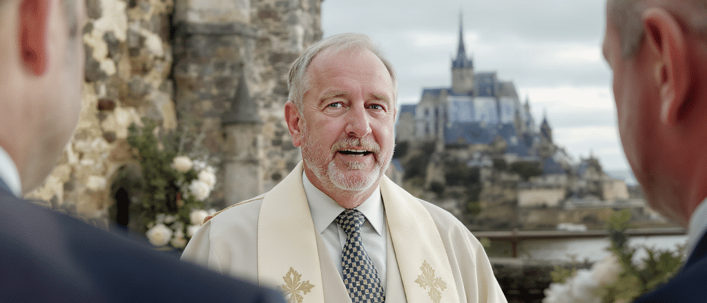 C&eacute;r&eacute;monie m&eacute;morable au Mont-Saint-Michel : l’officiant d&eacute;voile les coulisses du mariage de Ming Xi et Mario Ho
