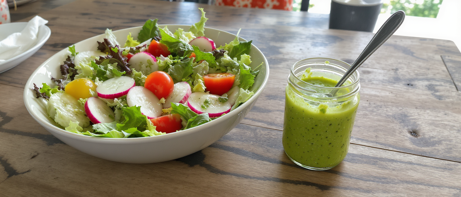 Cette sauce savoureuse &agrave; moiti&eacute; moins calorique que la mayonnaise r&eacute;volutionne vos salades compos&eacute;es