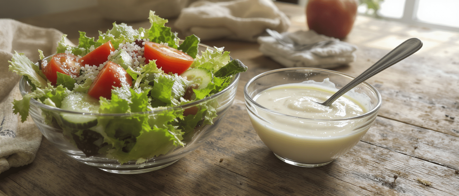 découvrez cette sauce savoureuse à moitié moins calorique que la mayonnaise, parfaite pour révolutionner vos salades composées avec légèreté et goût.