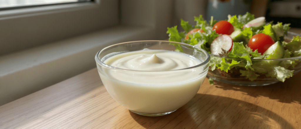 Une sauce onctueuse qui apporte fra&icirc;cheur et saveurs aux salades compos&eacute;es
