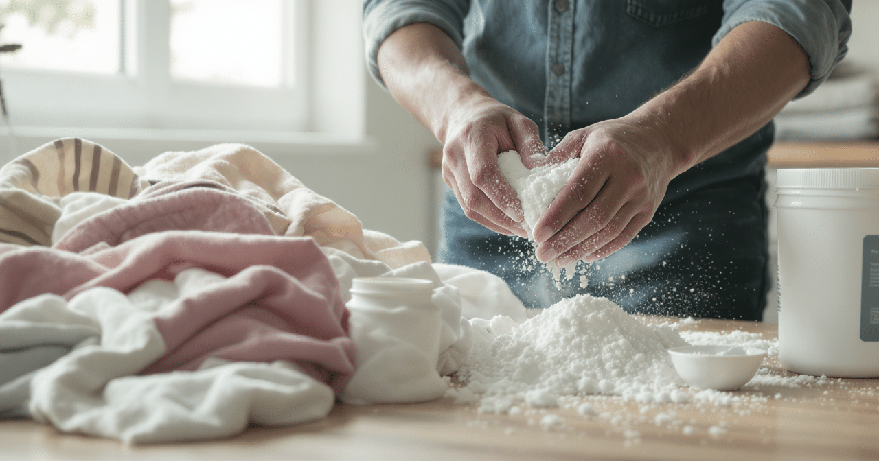 Percarbonate de soude&nbsp;: l’arme secr&egrave;te pour un linge &eacute;clatant et une maison impeccable